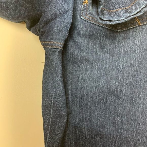 Cleo Denim Jeans Dark Stretch Mid Rise Capri Crop - Picture 4 of 7